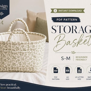 Storage Bag Sewing Pattern | Laundry Bag Pattern | Fabric Storage Bag| Large Bag Pattern | Beginner Bag Pattern I Digital Download