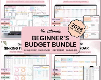Budget Spreadsheet Bundle Annual Monthly Budget Google sheets Family Budget Tracker Sinking Saving funds bill calendar Financial Planner