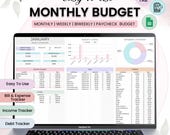 Simple Budget Tracker Monthly Expenses Weekly Budget Paycheck Planner Bi-Weekly Budgeting Template Spreadsheet Personal Finance Planner