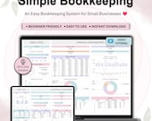 Simple Bookkeeping Template Google Sheets, Small Business Bookkeeping, Business Income & Expense Tracker, Accounting Sheet, Business Budget