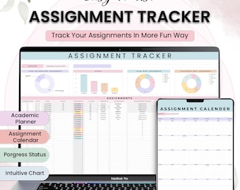 Assignment Tracker Spreadsheet | Academic Planner (Digital Download)