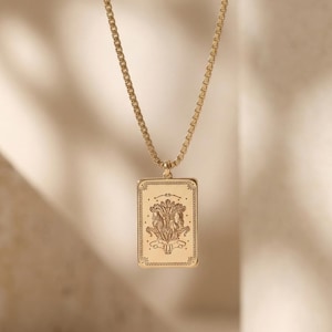 Gemini Zodiac Sign Necklace, Rectangular Box Chain Pendant, Astrology Jewelry, Mothers Day Gift