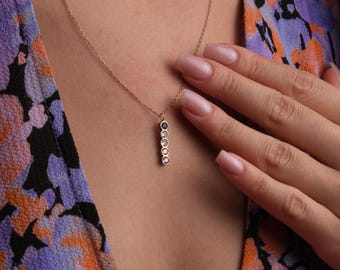 Personalized Birthstone Necklace For Mom - Multi-Shaped Stones With 1-5 Names, Round/Triangle/Pear/Pentagon/Princess Cut, Gift For Women/Wife/Mother - View #6