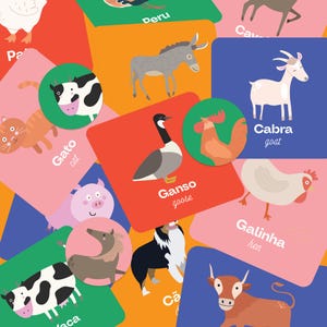Cartões de memória para crianças Animais da fazenda