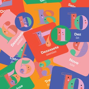 Flashcards para crianças com números