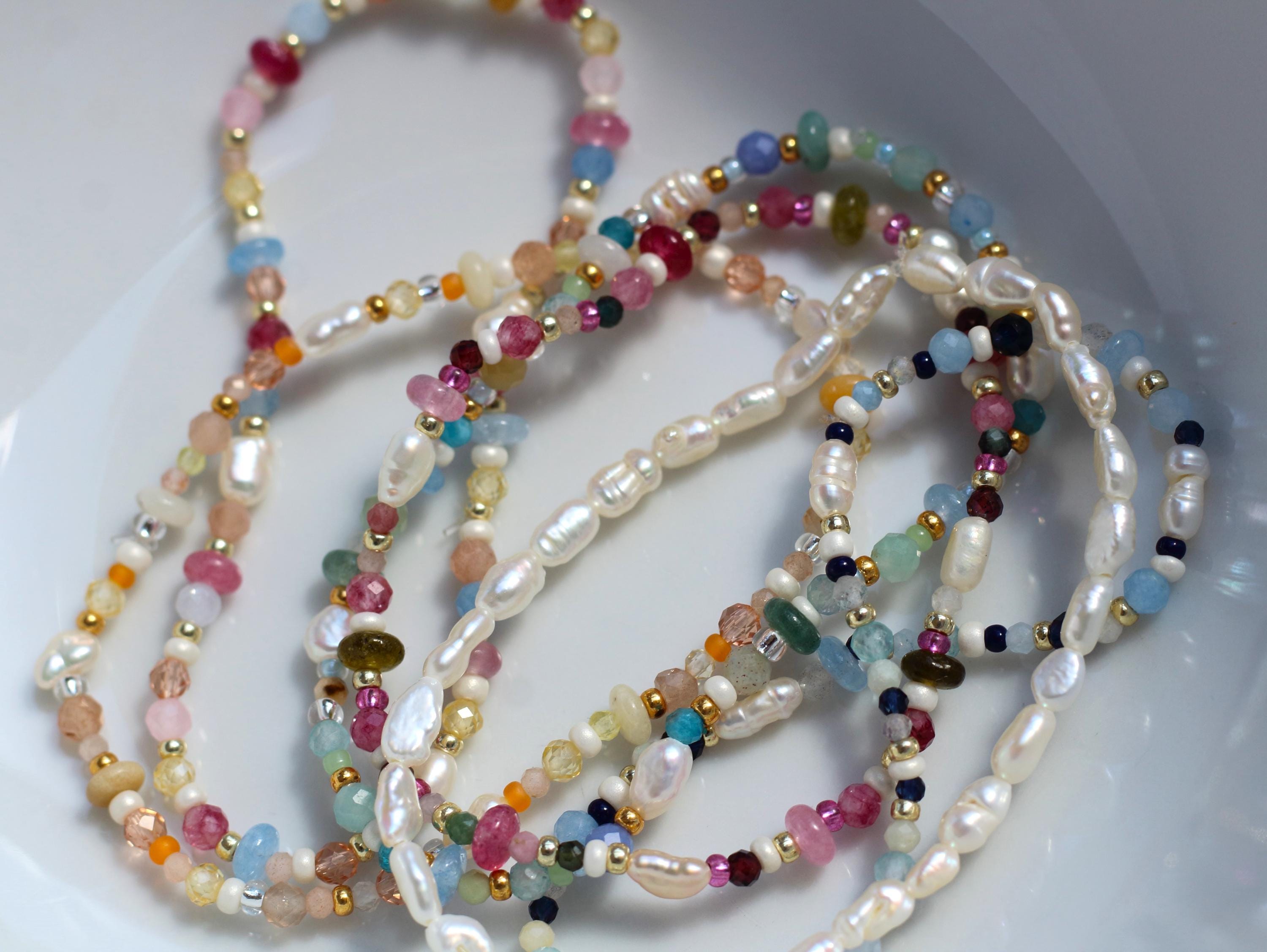 Braccialetto perline fatto a mano con bicono Swarovski rosso - Gioi