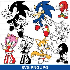 Fast Critter SVG Bundle | Retro Game Style Clipart | Cartoon Character PNG | Gamer Shirt Design | Kids Gift Clipart instant download