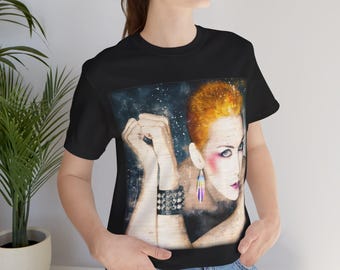 Vtg 1984 Eurythmics T-shirt Black S/M 80s New Wave Music Band