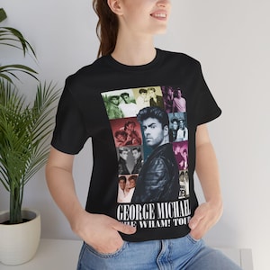 Vintage look Wham Retro 80s music George Michael Unisex Tee Shirt for 80s music fans for Wham fans, retro 80s party outfit, 80s music shirt