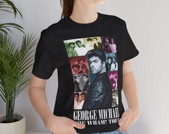 Vintage look Wham Retro jaren 80 muziek George Michael T-shirt uniseks voor muziekfans uit de jaren 80 voor Wham-fans, retro feestoutfit uit de jaren 80, muziekshirt jaren 80