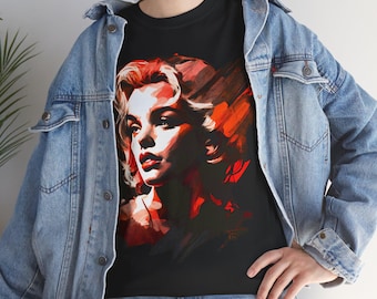 Camisa retro vintage de Marilyn Monroe, camisa de fan art, camisa antigua de Hollywood para fanáticos de Marilyn, arte cinematográfico de Marilyn