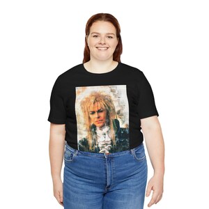 Camiseta de la película Laberinto del Rey Goblin Jareth con aspecto retro vintage, camiseta de fiesta de los 80 imagen 4