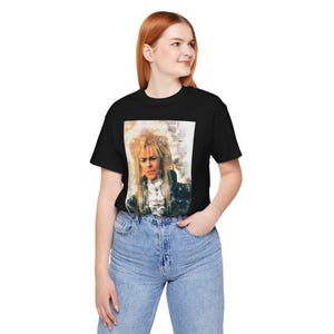 Camiseta de la película Laberinto del Rey Goblin Jareth con aspecto retro vintage, camiseta de fiesta de los 80 imagen 6