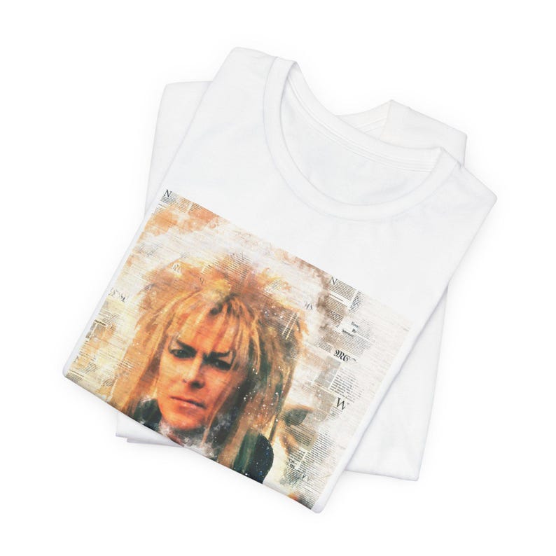 Camiseta de la película Laberinto del Rey Goblin Jareth con aspecto retro vintage, camiseta de fiesta de los 80 imagen 2