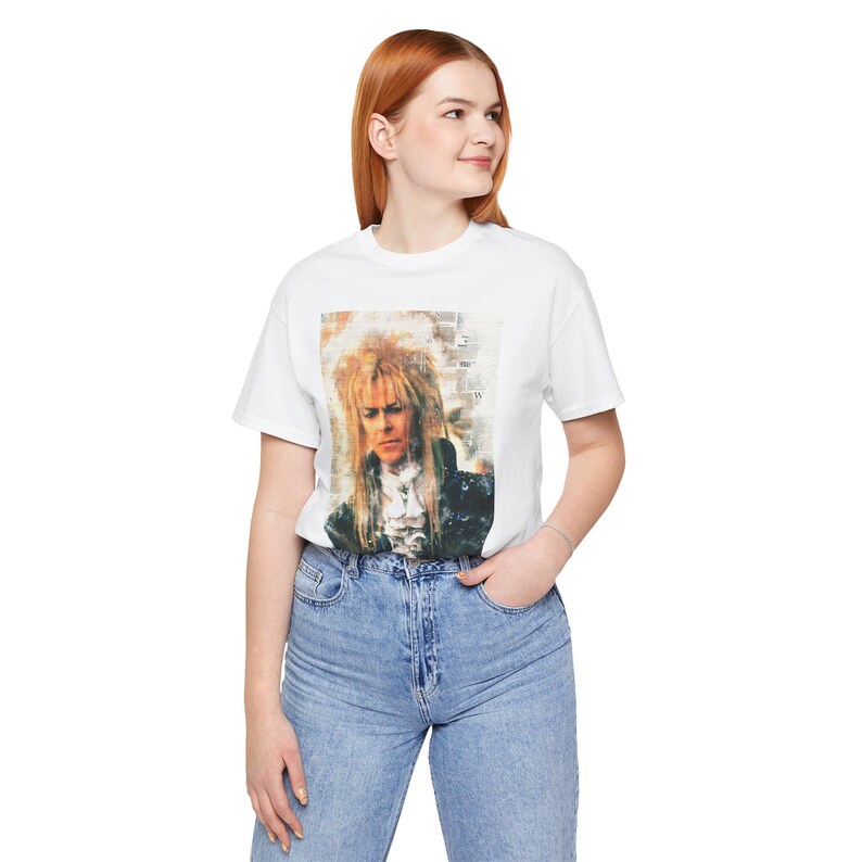 Camiseta de la película Laberinto del Rey Goblin Jareth con aspecto retro vintage, camiseta de fiesta de los 80 imagen 5
