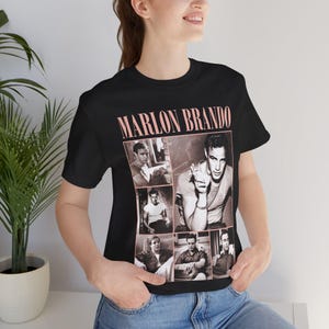 Retro Vintage look young Marlon Brando cinematic portrait Tee Shirt for old Hollywood fans The Golden Era of Hollywood