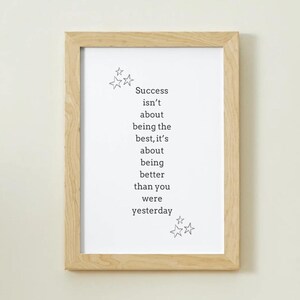 Success | Inspirational Quote Poster | Digital Download Wall Art | Motivational Printable Print | Positive Quote Decor | Instant Download UK