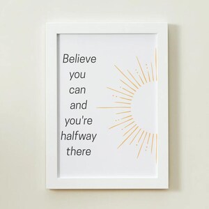 Believe | Inspirational Quote Poster | Digital Download Wall Art | Motivational Printable Print | Positive Quote Decor | Instant Download UK
