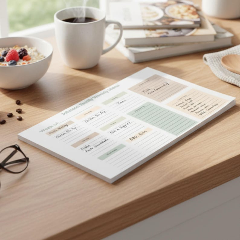 Personalized Weekly Meal Planner Custom Weekly Shopping List Notepad ...