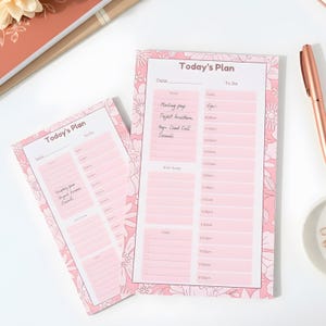 ADHD daily planner habit tracker daily notepad to do list notebook office supplies home office decor pink office decor gift idea for teacher