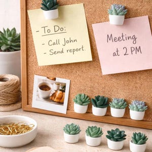 Succulent push pin for office decor plant lover gift idea bulletin board thumb tacks home office succulent decoration for coworker gift idea