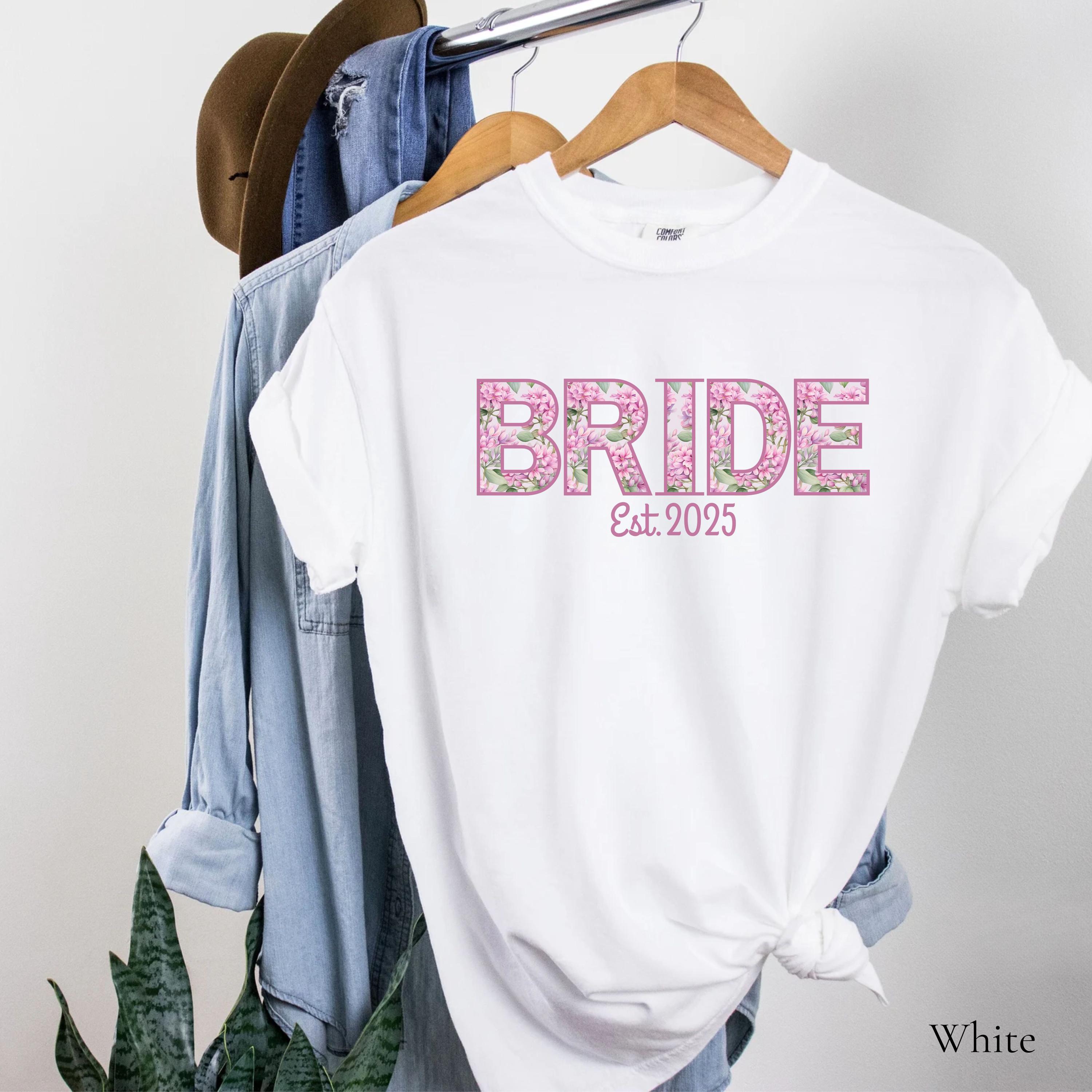 Custom Matching Bride and Bridesmaid Shirts, Minimalist Bridal Party Tees for Bachelorette Trip, Wedding Day Outfits, Gift for Maid of Honor