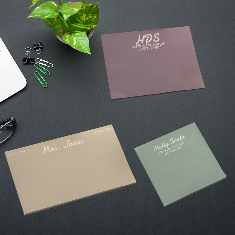 Custom sticky note personalized note pad office supplies personalized name office decor