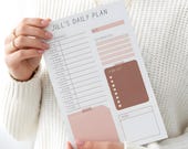 customized Sunday reset note pad daily task list custom to do list hourly notepad for adhd moms weekly task list pink stationery notepad