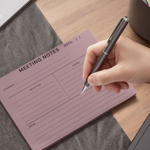 meeting sticky note pad Meeting minutes business record meeting agenda notes for professionals managers coworkers organize meeting notes