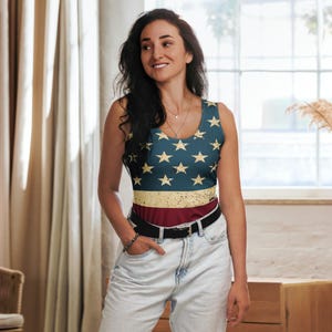 4. Juli Mädchen Tanktop Mit USA Flagge – ärmellos, Mit Schleife Hinten, Für Mädchen 4–14 Jahre