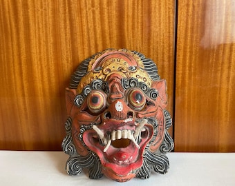 Handcrafted Wooden Buddhist Mask from Nepal – Traditional Himalayan Art