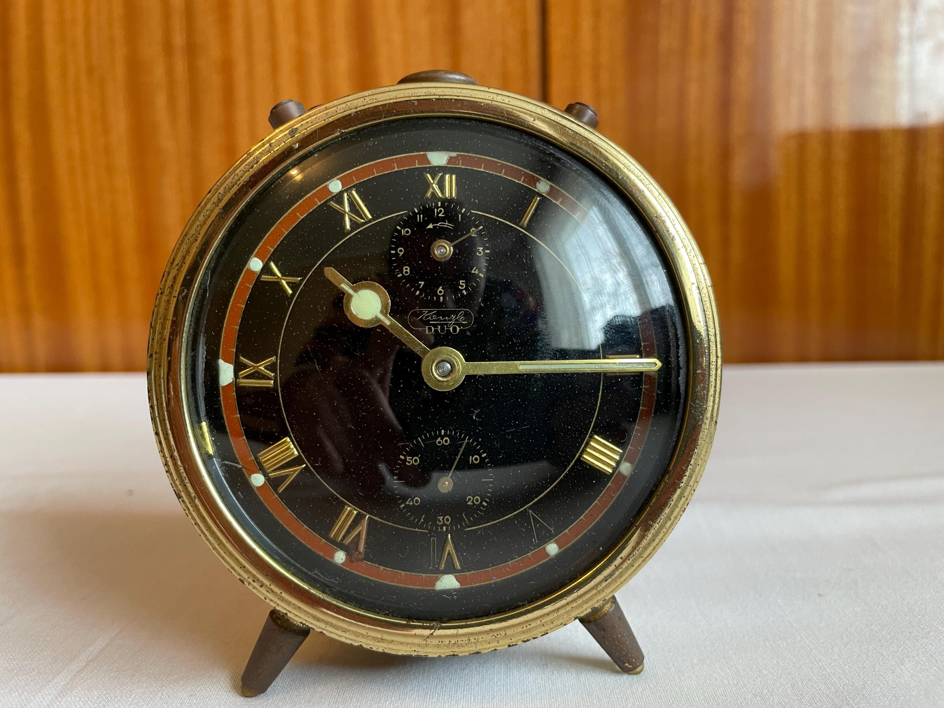 Vintage Kienzle Duo Alarm Clock – German Art Deco 1940s