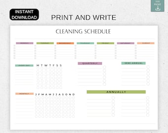 Cleaning Planner, Cleaning Checklist, ADHD Cleaning Planner, Household Chores Chart, Schedule, Digital Download PDF