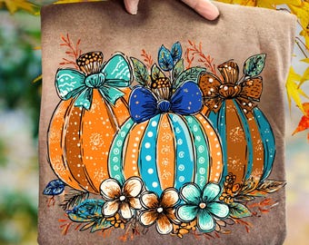 Floral Fall Pumpkin Png, Preppy Pumpkin Coquette Png, Brushstroke Pumpkin Spice Png, Glitter Pumpkin Png, Boho Autumn Flowers Png