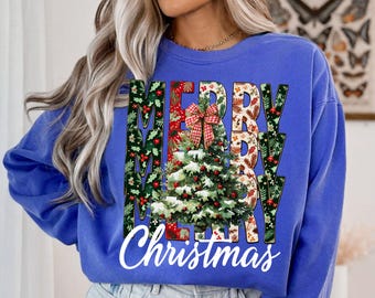 Coquette blommig god jul png, preppy julrosett png, rutig röd pläd png, julgran, konstglitter, Coquette rosett png