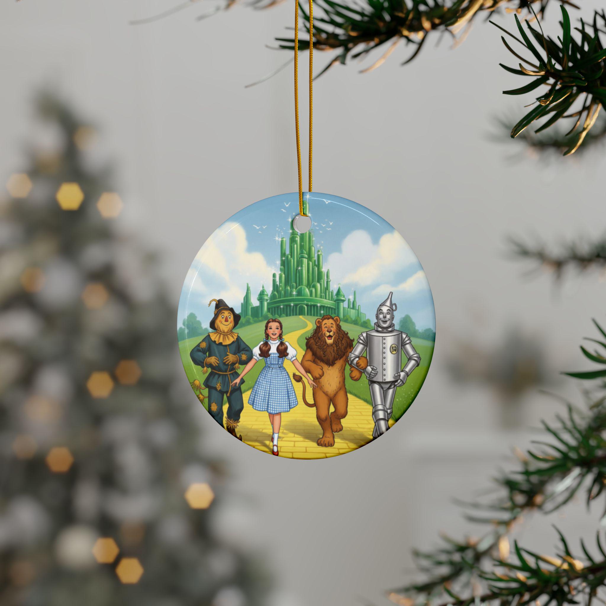 オズの魔法使いの陶器製クリスマスオーナメント：両面ホリデー