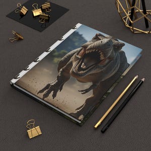 Dinosaur-Themed Hardcover Journal, T-Rex Notebook, Spinosaurus Writing Pad, Gift for Kids, Adventure Journal