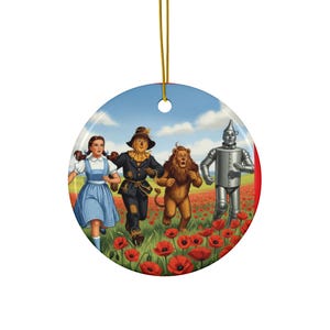 Wizard of Oz Ceramic Ornament: Double-Sided Storybook Illustration
