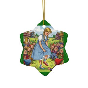 Wizard of Oz Ceramic Christmas Ornament: Vintage Storybook Holiday Decor