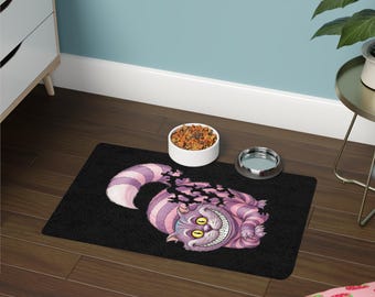 Disappearing Cheshire Cat Pet Food Mat, Fun Cat Lover Gift, Cat Feeding Mat, Unique Kitchen Decor, Alice in Wonderland Pet Dish Mat