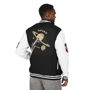 Space Mission Commander Jacket, Titan Commander, Luxury Gift for Space Enthusiasts, Astronomy Lover, Retro Illustration Letterman Coat, NASA