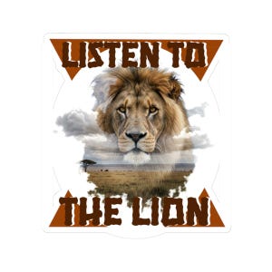 Lion Kiss-Cut Stickers: Van Morrison Inspired Wildlife Art