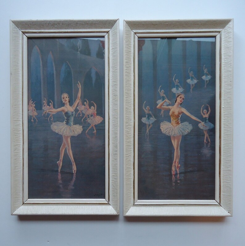 2 Vintage Framed Ballerina Lithograph Prints August Albo Etsy Lithograph albo loneliest