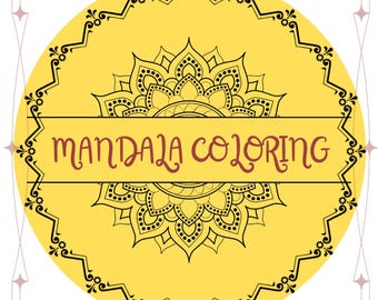 Mandala målarbok | 50 utskrivbara sidor | Lugnande konst för barn och nybörjare