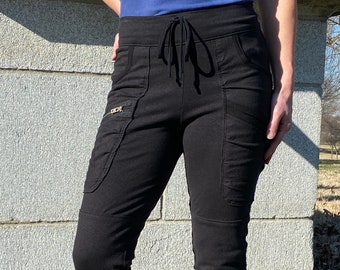 Side Pocket hemp/organic cotton/lycra jersey pant black