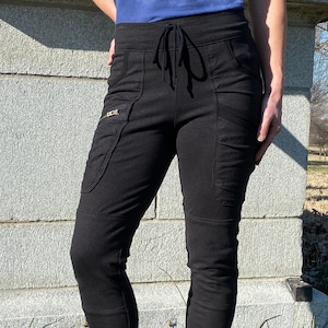 Side Pocket hemp/organic cotton/lycra jersey pant black