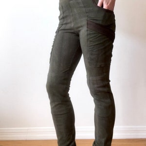 Side Pocket Hemp/Organic Cotton/Lycra Pant Green/Brown 画像 6