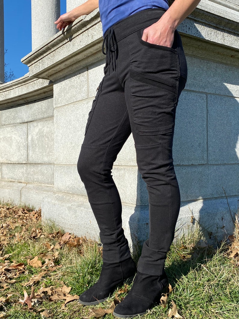 Side Pocket hemp/organic cotton/lycra jersey pant black image 3