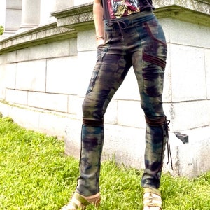 Camo soy/organic cotton leggings (with tassles and side pocket detail)