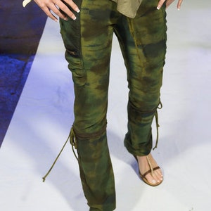Camo soy/organic cotton leggings with tassles and side pocket detail image 2